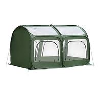 Outsunny Serre de Jardin Pop-up, Serre de Balcon, bâche renforcée PVC, châssis en Acier, 4 Portes zippées enroulables, Sac de Transport Inclus, pour légumes Plantes Fleurs, 245x120x120cm, Vert