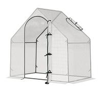 Outsunny Serre de Jardin Portable avec fenêtre Enroulable et Structure en Acier pour légumes, Plantes, Herbes aromatiques, 180 x 100 x 168 cm, Blanc