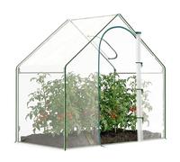Outsunny Serre de Jardin PVC, Serre de Balcon, bâche renforcée, châssis en Acier, Porte zippée Enroulable, pour légumes Plantes, intérieur et extérieur, 180 x 100 x 168 cm, Transparent Vert
