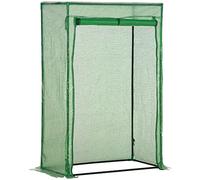 Outsunny Serre de Jardin, Serre de Balcon, bâche renforcée PE, châssis en Acier, Porte zippée Enroulable, pour légumes Plantes Fleurs en Toutes Saisons intérieur et extérieur, 100 x 50 x 150 cm Vert