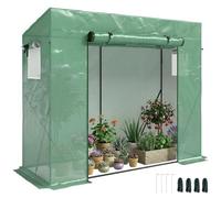 Outsunny Serre de Jardin Serre de Balcon Châssis Acier 200x77x169cm Vert