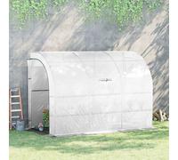 Outsunny Serre de jardin, serre de jardin avec couverture en plastique résistante aux UV, 3 étages, portes à glissière, Blanc