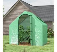 Outsunny Serre de Jardin Serre pour tomates serre d'hivernage avec fenêtre 1,8L x 1l x 1,68H m Acier PE imperméable Transparent Vert