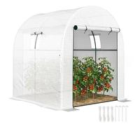 Outsunny Serre de jardin tunnel 1,8 x 1,8 x 2 m avec 2 portes anti-UV blanche