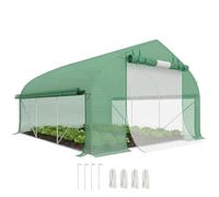 Outsunny Serre de Jardin Tunnel 10,4 m² Anti-UV 350 x 300 x 200 cm Vert