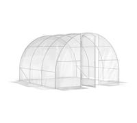 Outsunny Serre de Jardin Tunnel 3 x 3 x 2 m 9 m² avec Porte à charnières bâche en PE 150 g/m² pour Légumes Plantes Fleurs