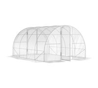 Outsunny Serre de jardin tunnel 4 x 3 x 2 m 12 m² avec 2 portes à charnières bâche en PE 150 g/m² pour Légumes Plantes Fleurs