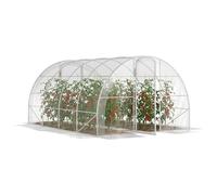 Outsunny Serre de Jardin Tunnel 4 x 3 x 2 m 12 m² avec Porte à charnières bâche en PE 150 g/m² pour Légumes Plantes Fleurs