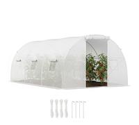 Outsunny Serre de jardin tunnel 450x300x200cm Blanc