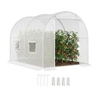 Outsunny Serre de Jardin Tunnel 6 m² 3L x 2l x 1,9H m Porte Blanc