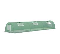 Outsunny Serre de Jardin Tunnel Mini Serre Tunnel 300 x 80 x 45 cm 5 fenêtres enroulables bâche PE 140 g/㎡ métal époxy Vert