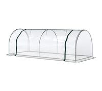 Outsunny Serre de Jardin Tunnel mini serre tunnel serre à tomates 2,5L x 1l x 0,8H m Grande Porte zippée bâche PVC Transparent métal époxy Vert