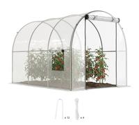 Outsunny Serre de Jardin Tunnel Porte zippée 3L x 2l x 2H m Transparent | Châssis Tubulaire Renforcé, Surface Sol 6 m², 2 Fenêtres Enroulables, Serre à tomates