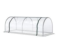 Outsunny Serre de Jardin Tunnel Serre à tomates 2,5L x 1l x 0,8H m Grande Porte zippée bâche PVC Transparent métal époxy Vert