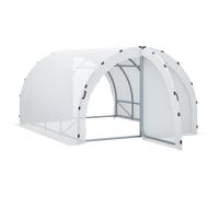 Serre de jardin Outsunny Métal 400x300x200cm Blanc