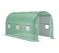 Outsunny Serre de Jardin Tunnel en Acier Vert 400 x 200 x 210 cm