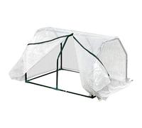 Outsunny Serre de Terrasse 100x70x60 cm Petite Pépinière de Jardin d'Intérieur avec Fermeture Eclair pour la Culture des Plantes Fleurs Cadre en Acier PE Couvercle Blanc