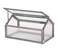 Outsunny Serre en Bois 90 x 52 x 49,5 cm, Serre avec Couverture, translucide, résistante à l'hiver, pour Jardin, Balcon, Gris