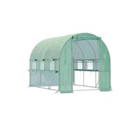 Outsunny Serre En Film Plastique 2.95x2x2m Tunnel Accessible Avec 6 Fenêtres Anti-Uv Multicolore