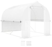 Outsunny Serre en film plastique 3 x 2 x 2 m avec 4 fenêtres & porte, parois latérales enroulables