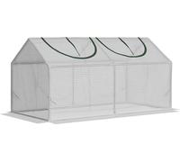 Outsunny Serre en film plastique avec fenêtre PE Maison de tomates 120x60x60cm Blanc
