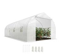 Outsunny Serre tunnel de jardin Acier galv. bâche PE haute densité anti-UV anti-rouille vert