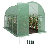 Outsunny Serre Tunnel de Jardin 6m² Porte 6 Fenêtres 200x300x200cm Vert