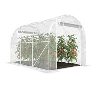Outsunny Serre Tunnel de Jardin 6m², Serre de Jardin Tunnel 195x295x195cm avec Cadre Acier galvanisé, 2 Portes, bâche PE Haute densité 150g/m² prolongée de 20 cm, pour extérieur Transparent