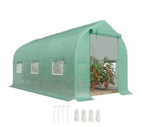 Outsunny Serre Tunnel de Jardin 8m² pour Extérieur Porte 400x200x200cm Vert