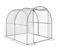 Outsunny Serre Tunnel de Jardin, Serre de Balcon pour Plantes et légumes avec Toit en PVC, Porte roulante et Cadre en Acier, 2x2.5x2m
