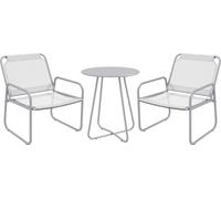 Outsunny Set Bistro 3pcs, Set de meubles de balcon incl. 1 table, 2 chaises, Set de meubles de jardin, salon de jardin pour jardin, terrasse, Mesh, Gris clair