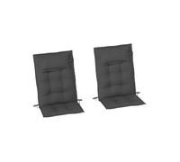 Outsunny Set De 2 Coussins De Chaise Caramel Imperméables Coussins Pour Meubles De Jardin 50x116x5 Cm, Gris Foncé Multicolore