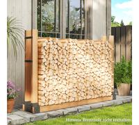 Outsunny Set de 2 supports pour bûches de cheminée intérieur 72x43x30cm en métal noir avec longueur ajustable