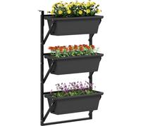 Outsunny Set de 3 pots de fleurs avec trous, 56x42 cm Pots de plantes