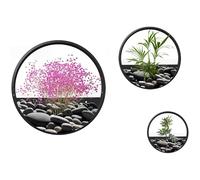 Outsunny Set de 3 pots de fleurs, pot mural, bac à plantes pour succulentes, cactus, vase mural pour jardin, salon, acier, noir