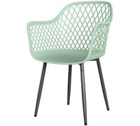 Outsunny Set de 4 Chaises de Jardin, avec Dossier Diamanté, Accoudoirs, Vert