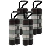 Outsunny Set de 4 poids pour gazebo pouvant être remplis de sable jusqu'à 12 kg avec sangles et poignée, lest pour gazebo en tissu Oxford 168D, 20x10x43 cm, noir et gris