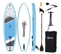 Outsunny Set Stand Up Paddle Gonflable 320 cm SUP avec pagaie réglable Deck EVA antidérapant sangle de pied pompe