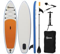 Outsunny Set Stand Up Paddling Gonflable 305cm SUP Board avec pagaie aluminium aileron amovible leash de cheville
