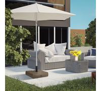 Outsunny Socle de Parasol de Jardin Remplissable avec Poignée en HDPE et Acier, 49x49x36,5 cm, Marron
