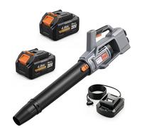Outsunny Souffleur à feuilles sans fil 36 V (2 x 18 V) avec 2 batteries 4,0 Ah et chargeur, moteur sans balais 1000 W, mode turbo, 3 vitesses, souffleur électrique léger pour jardin, feuilles