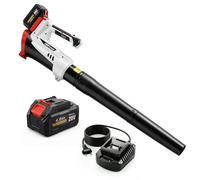 Outsunny Souffleur Aspirateur Broyeur à Feuilles 250 W avec Batterie 4000mAh et Chargeur, 6 Vitesses, 149 km/h, Blanc