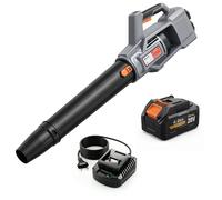 Outsunny Souffleur de Feuilles Sans Fil 36V avec 2 Batteries de 4,0Ah et Chargeur Moteur sans Balais 1000W jusqu'à 270 km/h Gris Claro