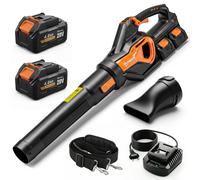 Outsunny Souffleur de feuilles sans fil avec 2 batteries de 4000mAh et chargeur, souffleur de jardin léger 20V Orange