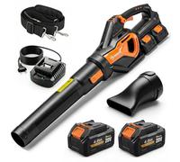 Outsunny Souffleur de Feuilles sans Fil avec Moteur Brushless 900W - Souffleur Batterie 36v (2x4,0Ah) Puissant 15,2 m³/Min - Nettoyeur de Jardin Polyvalent avec Chargeur Rapide, Orange et Noir