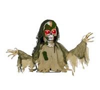 Outsunny Squelette animé d'Halloween avec yeux LED brillants, décorations d'Halloween effrayantes, fonctionne avec piles, accessoires de fête d'intérieur