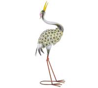 Outsunny Statues de Jardin, Sculpture de Héron en Métal, Statues d'oiseaux 71 cm, pour Cour, Étang, Terrasse, Vert