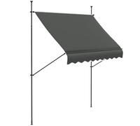 Outsunny Store banne autoportant Manuel auvent rétractable 2,5L x 1,2l x 2,1-3H m Inclinaison réglable pour Balcon sans Trous à percer métal alu Polyester Gris foncé