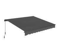 Outsunny Store banne manuel 3,5x3m, auvent rétractable inclinaison réglable, manivelle, protection UV résistance à l'eau, gris