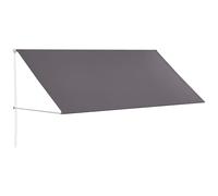 Outsunny Store banne Manuel auvent rétractable Inclinaison réglable 300 x 120 cm Protection UV Aluminium Polyester Gris foncé